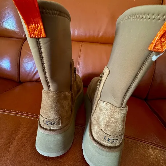 UGG Tan Platform Ankle Boots