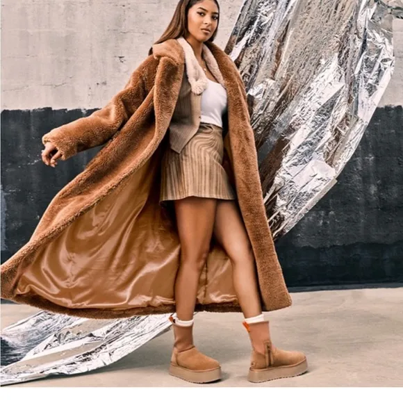 UGG Tan Platform Ankle Boots