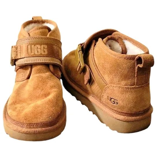 UGG Tan Suede Neumel Snapback Chukka Boots with Buckle Size Unisex 8
