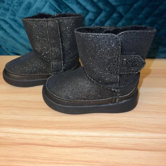 Ugg Toddler Snow Boots Girls US Size 2/3 Black Glitter