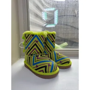 UGG Toddlers Bailey Bow || Winter Fashion Boots Size 9C NEW Galactic Lime Green
