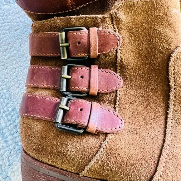 UGG VOLTA BROWN SUEDE LEATHER CHELSEA ANKLE BOOTS SIZE 8.5