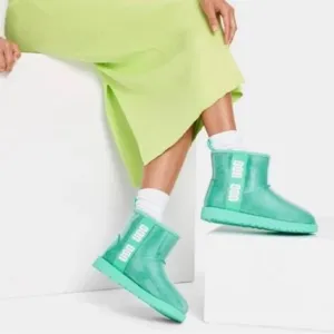 UGG Waterproof Short Boots 6 Blue Green Classic Mini Clear 1113190