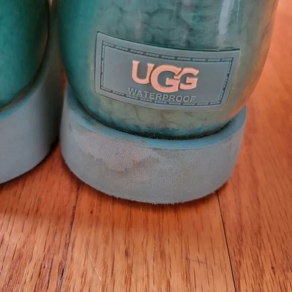 UGG Waterproof Short Boots 6 Blue Green Classic Mini Clear 1113190