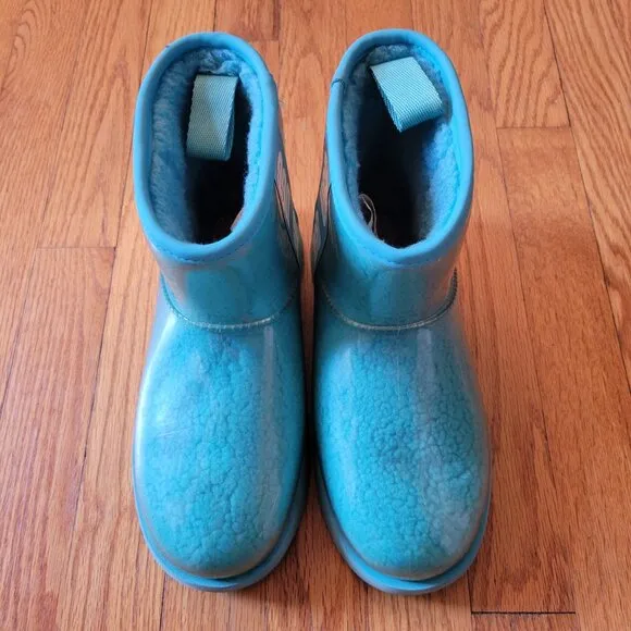 UGG Waterproof Short Boots 6 Blue Green Classic Mini Clear 1113190