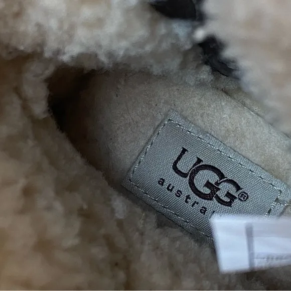 Ugg Winter Chestnut Suede Leather Elings Boot Shearling 7 US Side Zip Waterproof