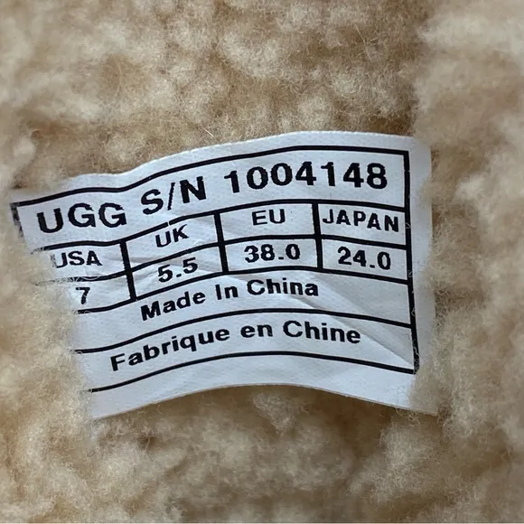 Ugg Winter Chestnut Suede Leather Elings Boot Shearling 7 US Side Zip Waterproof