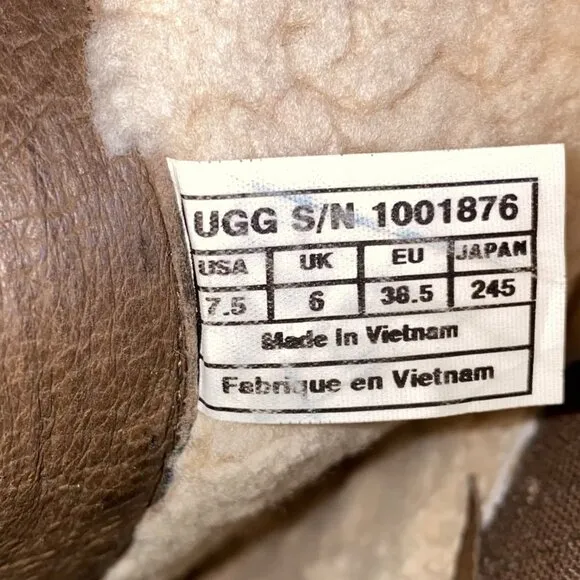 Ugg Women Brown Leather Suede Sherpa Lined Knee High Riding Cydnee Boots Sz 7.5