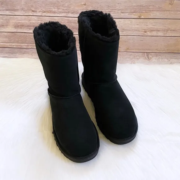 UGG Women’s Bailey Bow Abstract Splatter Black Suede Boots