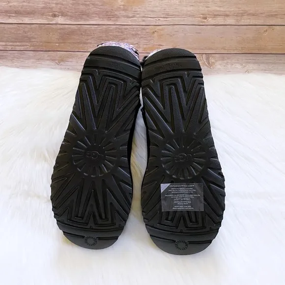 UGG Women’s Bailey Bow Abstract Splatter Black Suede Boots