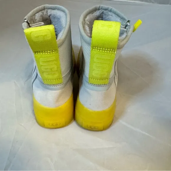 UGG Women’s Classic Tech Mini Waterproof Boots Neon Yellow Gray US 6 Disco Y2K