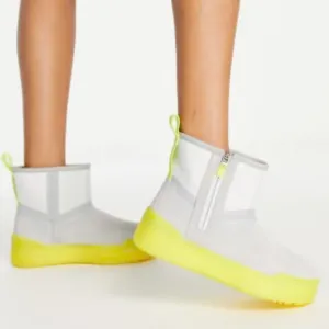 UGG Women’s Classic Tech Mini Waterproof Boots Neon Yellow Gray US 6 Disco Y2K