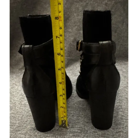 UGG Women's Dandridge Black Suede High Heel Harness Wrap Boots Size 5.5