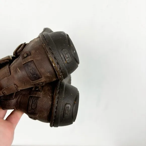 UGG Women's Rosen Sherpa Lined Leather Riding Boots Sz 5