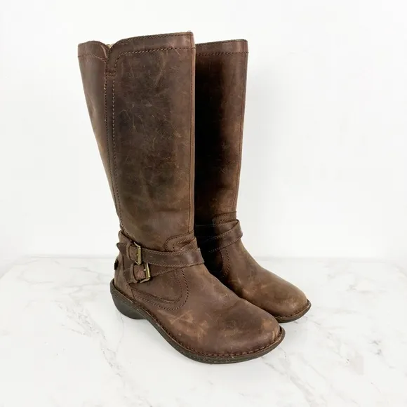 UGG Women's Rosen Sherpa Lined Leather Riding Boots Sz 5