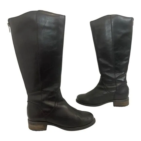 Ugg Women’s Size 7 Black Seldon Leather Zip Back Riding Boots 1006038