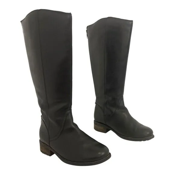 Ugg Women’s Size 7 Black Seldon Leather Zip Back Riding Boots 1006038