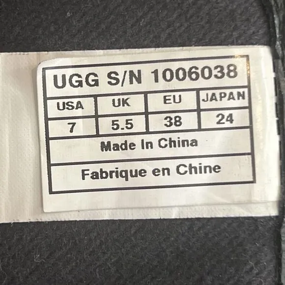 Ugg Women’s Size 7 Black Seldon Leather Zip Back Riding Boots 1006038