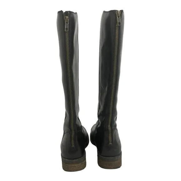 Ugg Women’s Size 7 Black Seldon Leather Zip Back Riding Boots 1006038