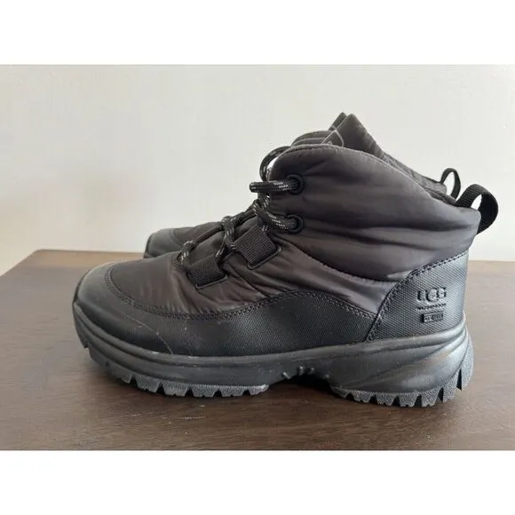 UGG YOSE PUFFER LACE UP BLACK SHEEPSKIN WOMEN'S US 11 BOOTS shoes ankle hiker
