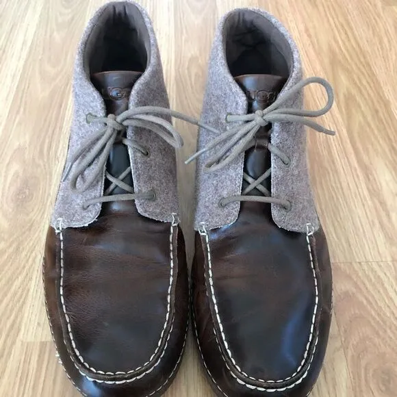 UGG Australia KALDWELL Brown Leather Wool Chukka Boots 1003885 VIBRAM