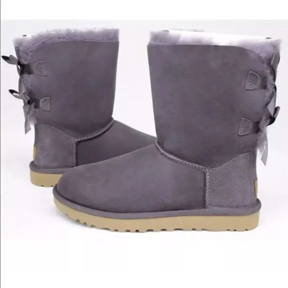 UGG BAILEY BOW II NIGHTFALL SUEDE SHEEPSKIN BOOTS