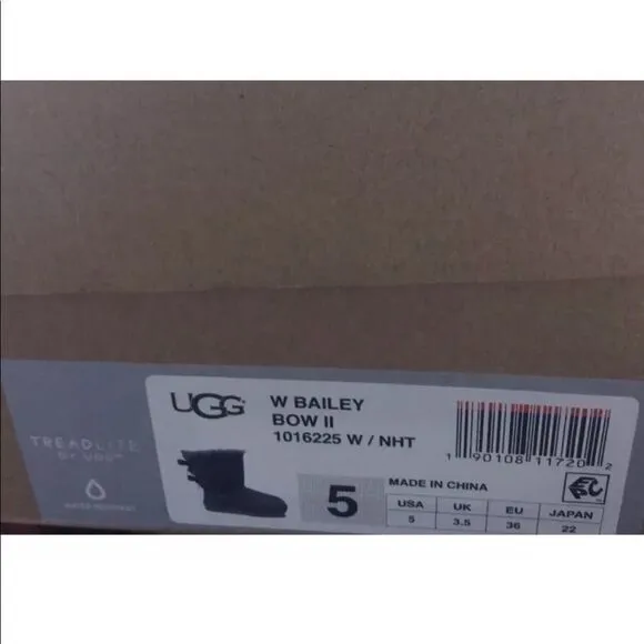 UGG BAILEY BOW II NIGHTFALL SUEDE SHEEPSKIN BOOTS