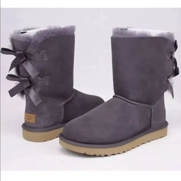 UGG BAILEY BOW II NIGHTFALL SUEDE SHEEPSKIN BOOTS