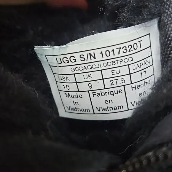 UGG NEUMEL II BLACK SUEDE BOOTS, SIZE 10