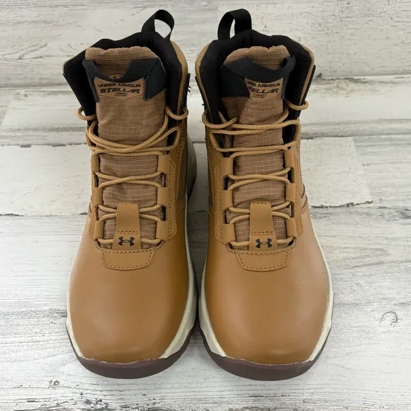 Under Armour Boys Size 6Y Stellar G2 Tactical Utility Boots 7” Lace Up In Brown
