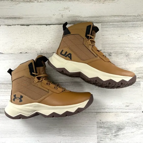 Under Armour Boys Size 6Y Stellar G2 Tactical Utility Boots 7” Lace Up In Brown