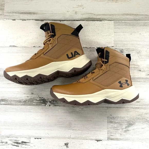 Under Armour Boys Size 6Y Stellar G2 Tactical Utility Boots 7” Lace Up In Brown