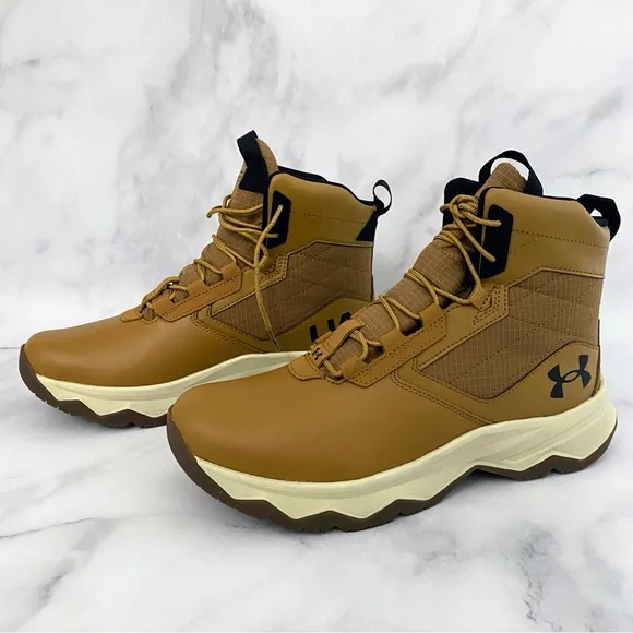 Under Armour Mens 10 UA Stellar G2 6&quot; Tactical Hiking Boots 3025578-200 Brown