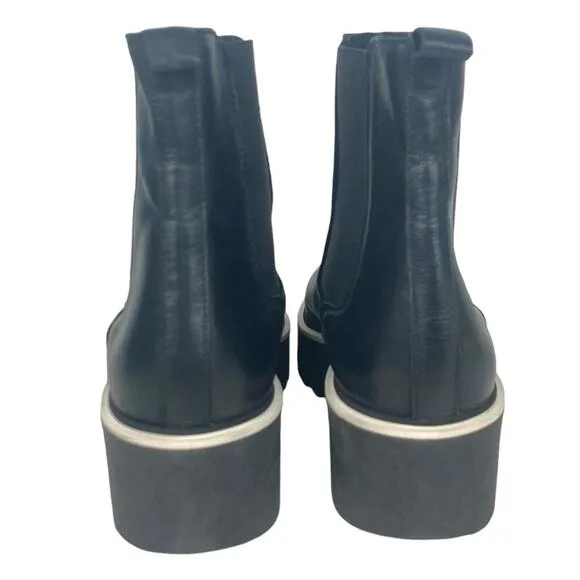 UNLACE Italian Chunky Leather Platform Chelsea Boots in Black - Size 38