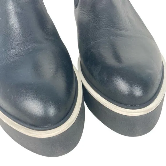 UNLACE Italian Chunky Leather Platform Chelsea Boots in Black - Size 38