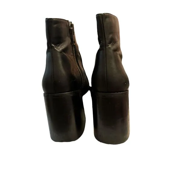 Urban Outfitters ‘Bratz’ Y2K chunky block heel zip up biker grunge boots sz 38 7