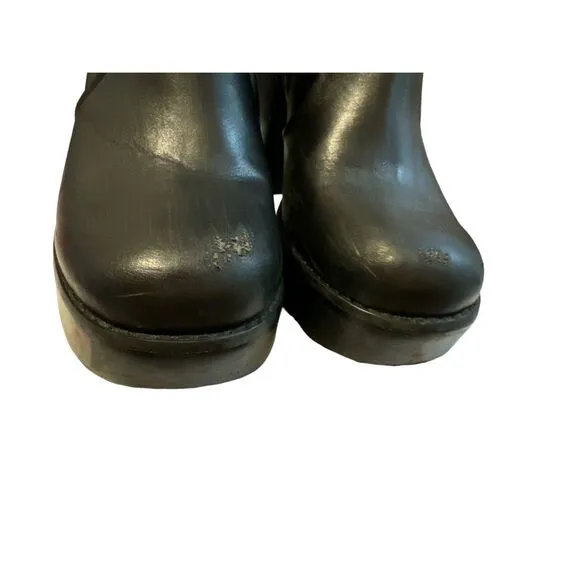 Urban Outfitters ‘Bratz’ Y2K chunky block heel zip up biker grunge boots sz 38 7
