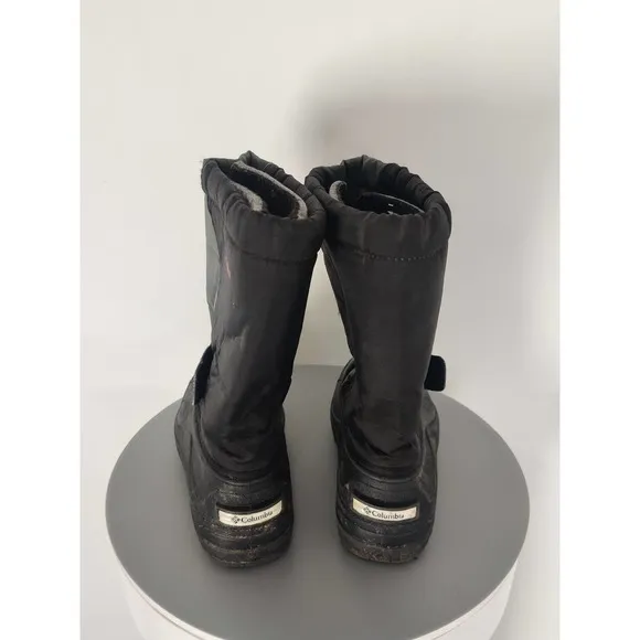 (V) Columbia Youth snow boots waterproof winter black sz 2 YY1145-012