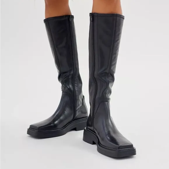 Vagabond Black Heeled Boots with Chunky Sole