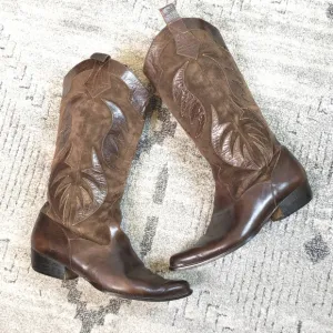 Van Eli East Brown Leather/Suede Cowboy Boots size 6M