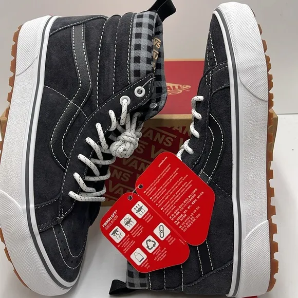 Vans Women’s Sk8-Hi Mte-1 Plaid Grey/WhiteVN0A5HZYGYW Boots Sneakers