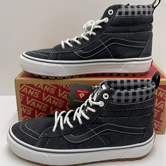 Vans Women’s Sk8-Hi Mte-1 Plaid Grey/WhiteVN0A5HZYGYW Boots Sneakers