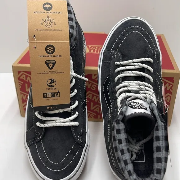 Vans Women’s Sk8-Hi Mte-1 Plaid Grey/WhiteVN0A5HZYGYW Boots Sneakers