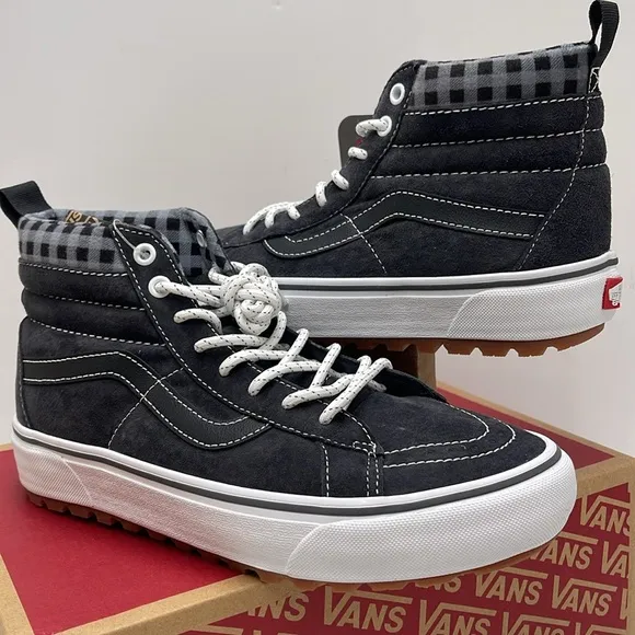 Vans Women’s Sk8-Hi Mte-1 Plaid Grey/WhiteVN0A5HZYGYW Boots Sneakers