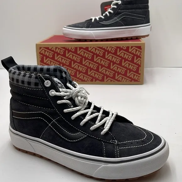 Vans Women’s Sk8-Hi Mte-1 Plaid Grey/WhiteVN0A5HZYGYW Boots Sneakers