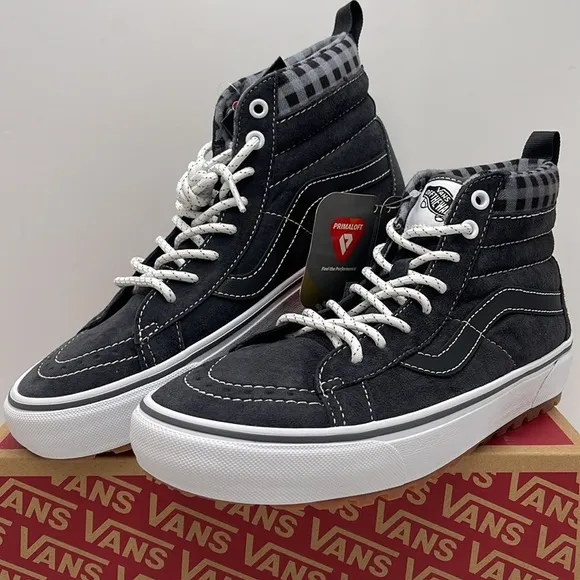 Vans Women’s Sk8-Hi Mte-1 Plaid Grey/WhiteVN0A5HZYGYW Boots Sneakers