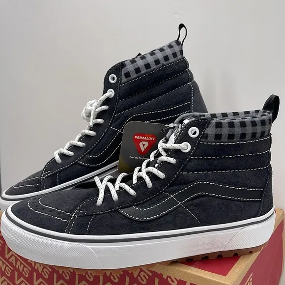 Vans Women’s Sk8-Hi Mte-1 Plaid Grey/WhiteVN0A5HZYGYW Boots Sneakers