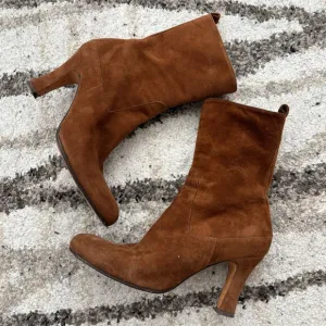 Varda Brown Suede Heeled Boots
