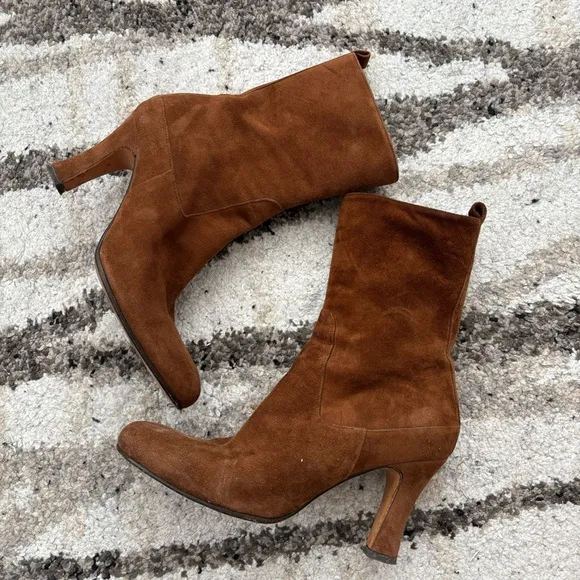 Varda Brown Suede Heeled Boots