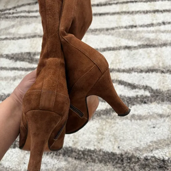 Varda Brown Suede Heeled Boots